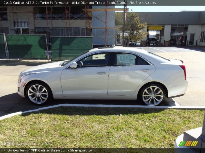 White Diamond Tricoat / Light Platinum/Jet Black Accents 2013 Cadillac ATS 2.0L Turbo Performance