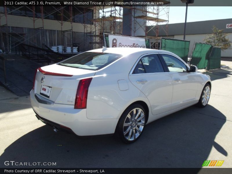 White Diamond Tricoat / Light Platinum/Brownstone Accents 2013 Cadillac ATS 3.6L Premium