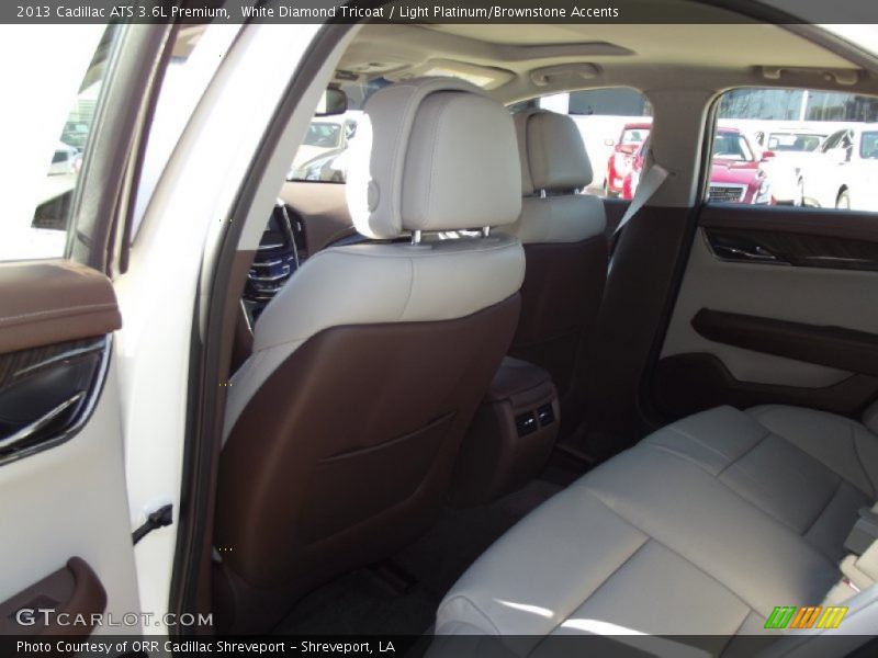 White Diamond Tricoat / Light Platinum/Brownstone Accents 2013 Cadillac ATS 3.6L Premium