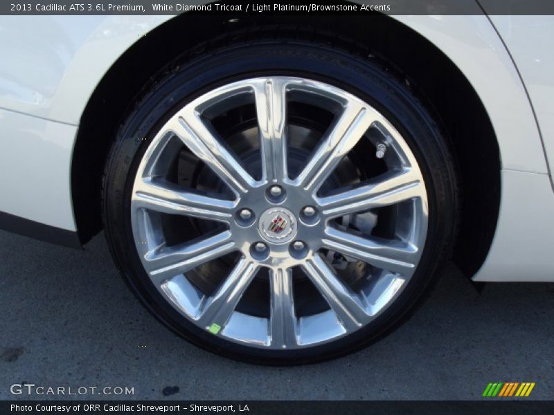 White Diamond Tricoat / Light Platinum/Brownstone Accents 2013 Cadillac ATS 3.6L Premium