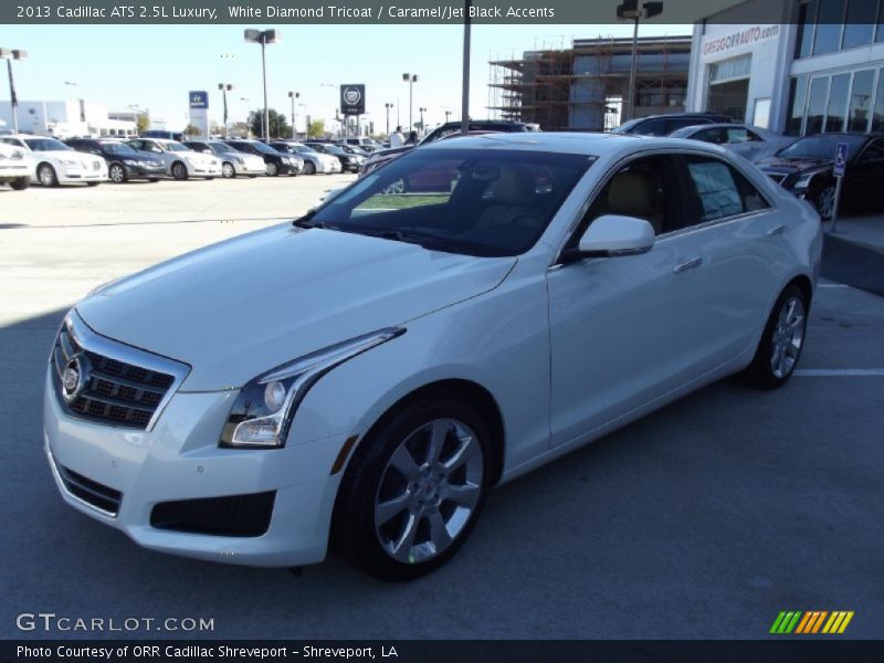 White Diamond Tricoat / Caramel/Jet Black Accents 2013 Cadillac ATS 2.5L Luxury