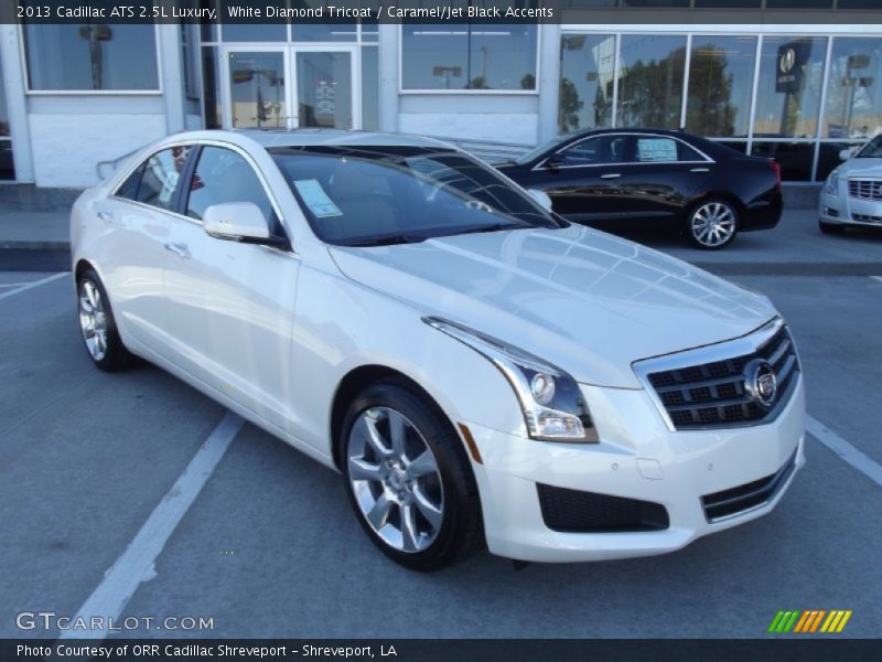 White Diamond Tricoat / Caramel/Jet Black Accents 2013 Cadillac ATS 2.5L Luxury