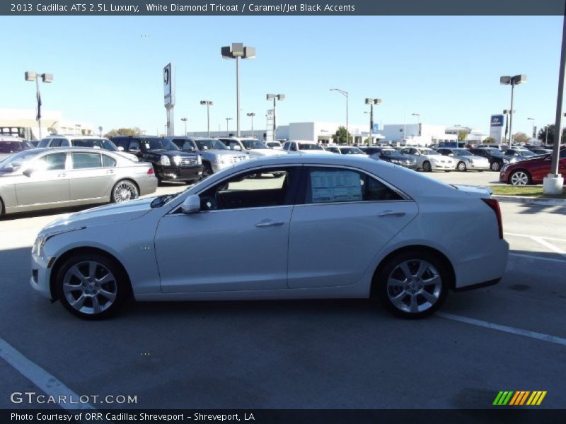 White Diamond Tricoat / Caramel/Jet Black Accents 2013 Cadillac ATS 2.5L Luxury