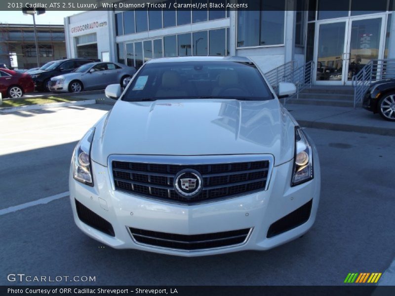 White Diamond Tricoat / Caramel/Jet Black Accents 2013 Cadillac ATS 2.5L Luxury
