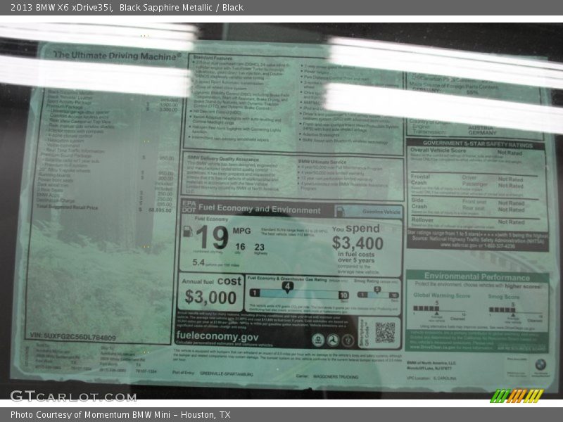 Black Sapphire Metallic / Black 2013 BMW X6 xDrive35i