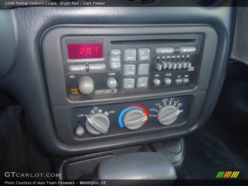 Controls of 1998 Firebird Coupe