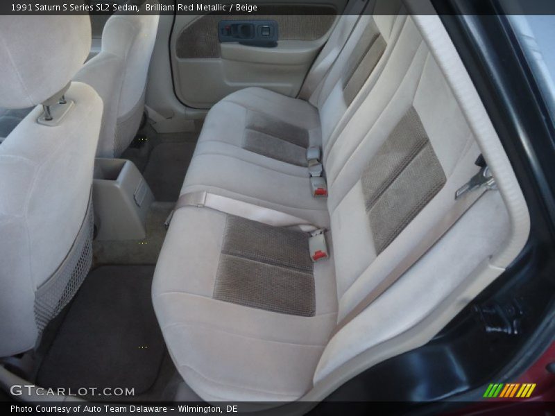 Brilliant Red Metallic / Beige 1991 Saturn S Series SL2 Sedan