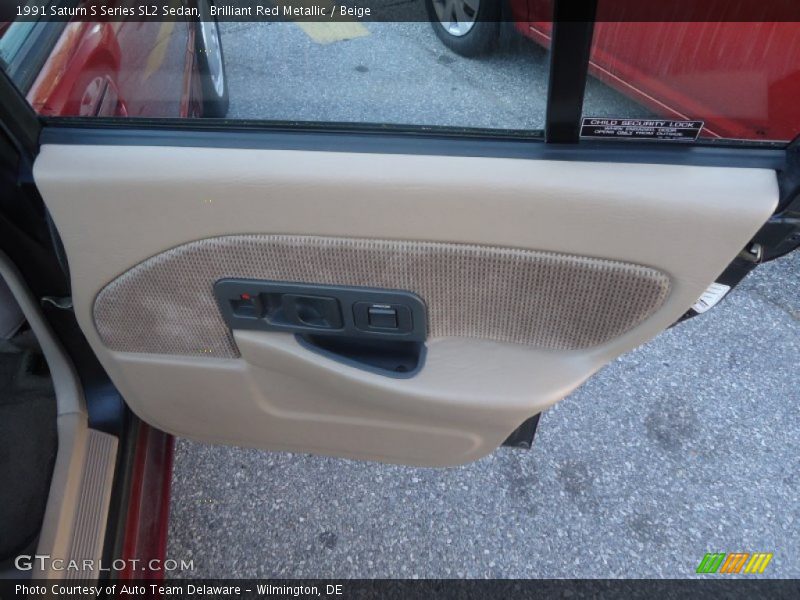 Brilliant Red Metallic / Beige 1991 Saturn S Series SL2 Sedan