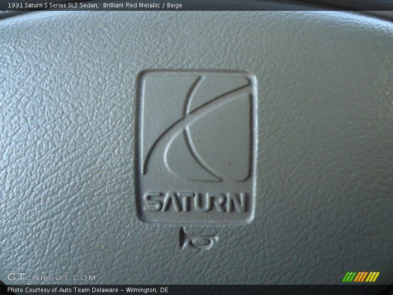 Brilliant Red Metallic / Beige 1991 Saturn S Series SL2 Sedan