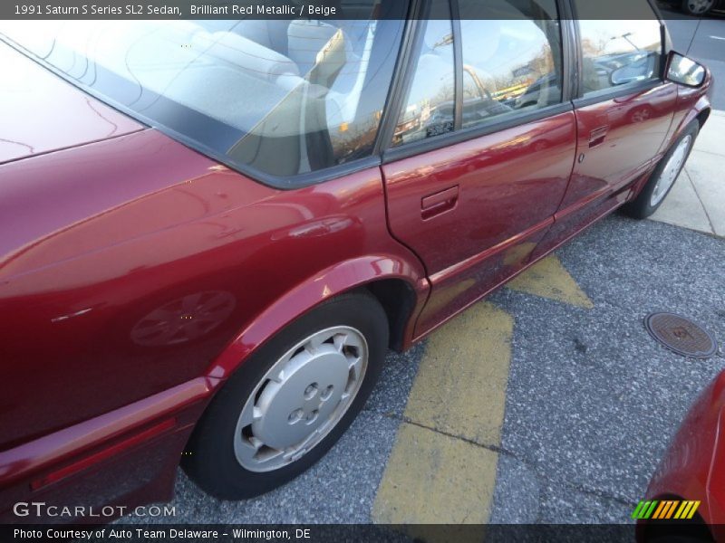 Brilliant Red Metallic / Beige 1991 Saturn S Series SL2 Sedan