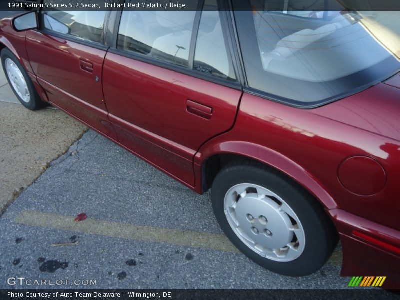 Brilliant Red Metallic / Beige 1991 Saturn S Series SL2 Sedan