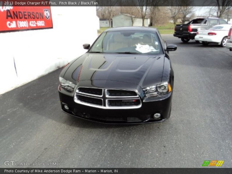 Pitch Black / Black/Tan 2013 Dodge Charger R/T Plus