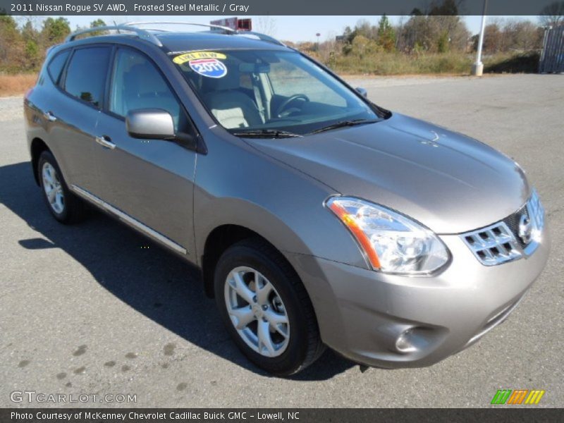 Frosted Steel Metallic / Gray 2011 Nissan Rogue SV AWD