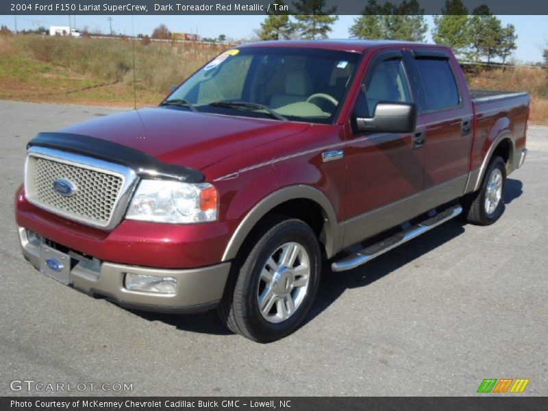 Dark Toreador Red Metallic / Tan 2004 Ford F150 Lariat SuperCrew