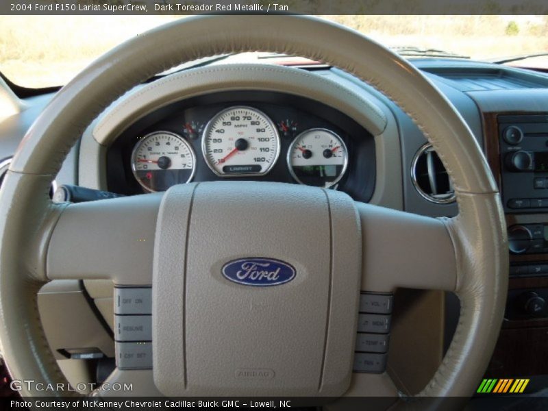 Dark Toreador Red Metallic / Tan 2004 Ford F150 Lariat SuperCrew