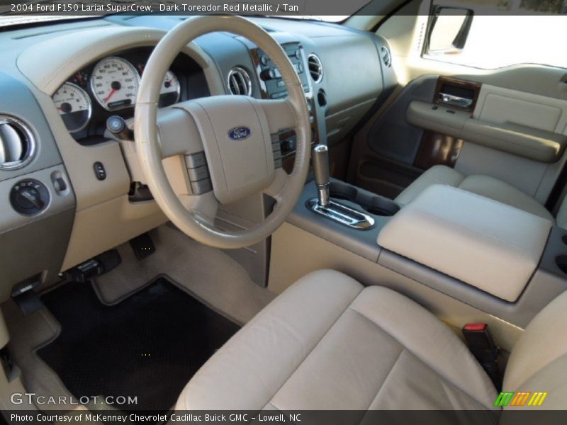Dark Toreador Red Metallic / Tan 2004 Ford F150 Lariat SuperCrew