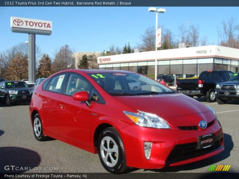 Barcelona Red Metallic / Bisque 2012 Toyota Prius 3rd Gen Two Hybrid