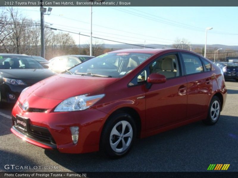 Barcelona Red Metallic / Bisque 2012 Toyota Prius 3rd Gen Two Hybrid