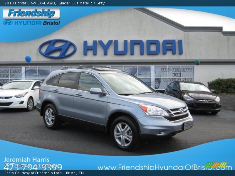 Glacier Blue Metallic / Gray 2010 Honda CR-V EX-L AWD