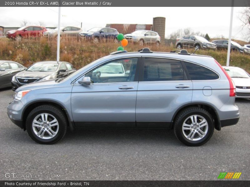 Glacier Blue Metallic / Gray 2010 Honda CR-V EX-L AWD