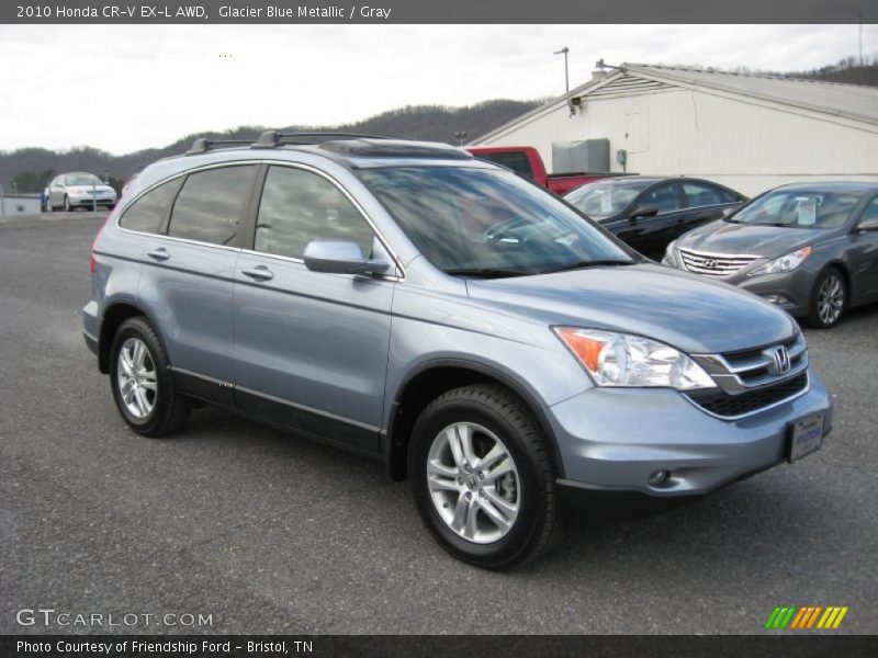 Glacier Blue Metallic / Gray 2010 Honda CR-V EX-L AWD