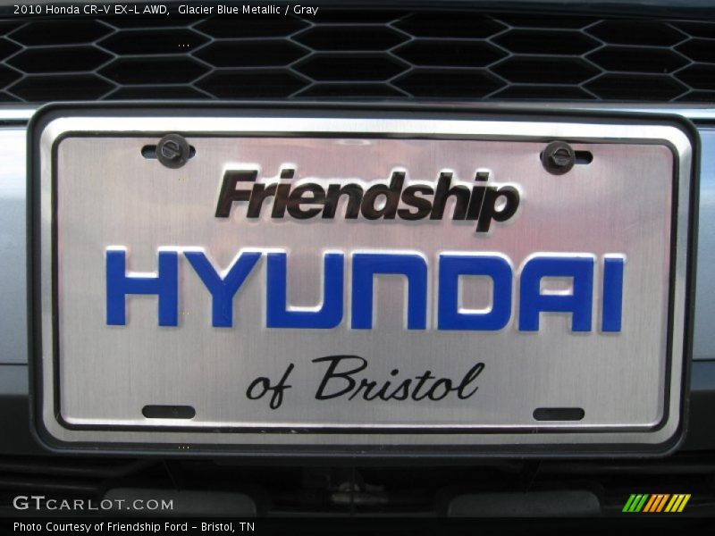 Glacier Blue Metallic / Gray 2010 Honda CR-V EX-L AWD