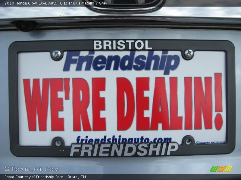 Glacier Blue Metallic / Gray 2010 Honda CR-V EX-L AWD