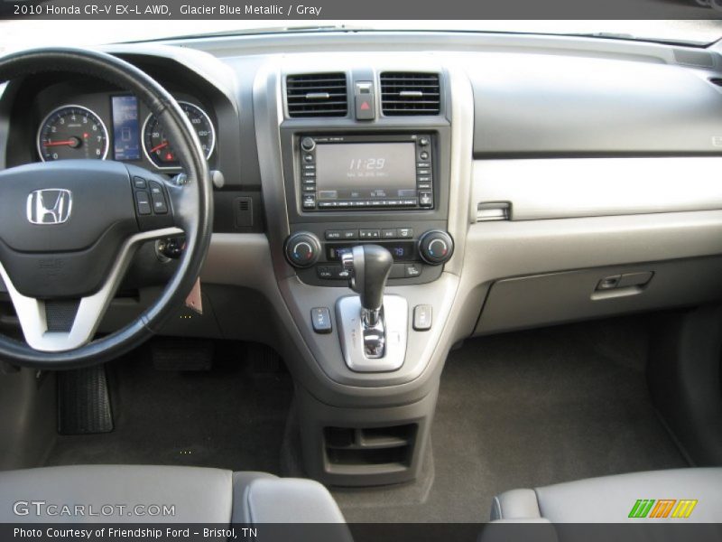 Glacier Blue Metallic / Gray 2010 Honda CR-V EX-L AWD