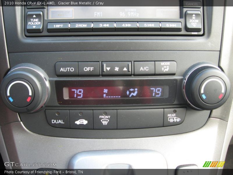 Glacier Blue Metallic / Gray 2010 Honda CR-V EX-L AWD