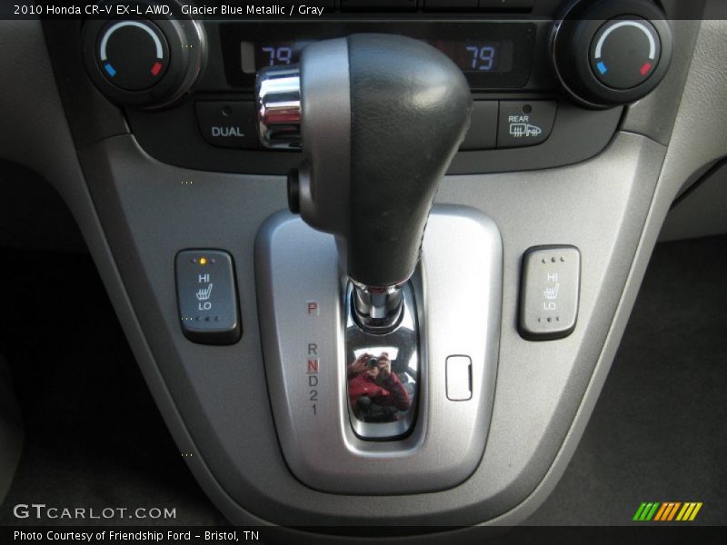 Glacier Blue Metallic / Gray 2010 Honda CR-V EX-L AWD