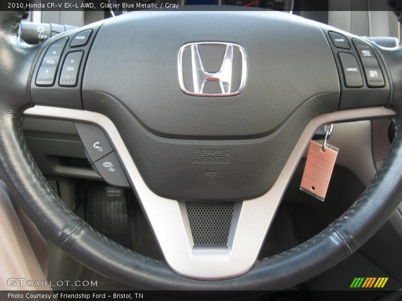 Glacier Blue Metallic / Gray 2010 Honda CR-V EX-L AWD