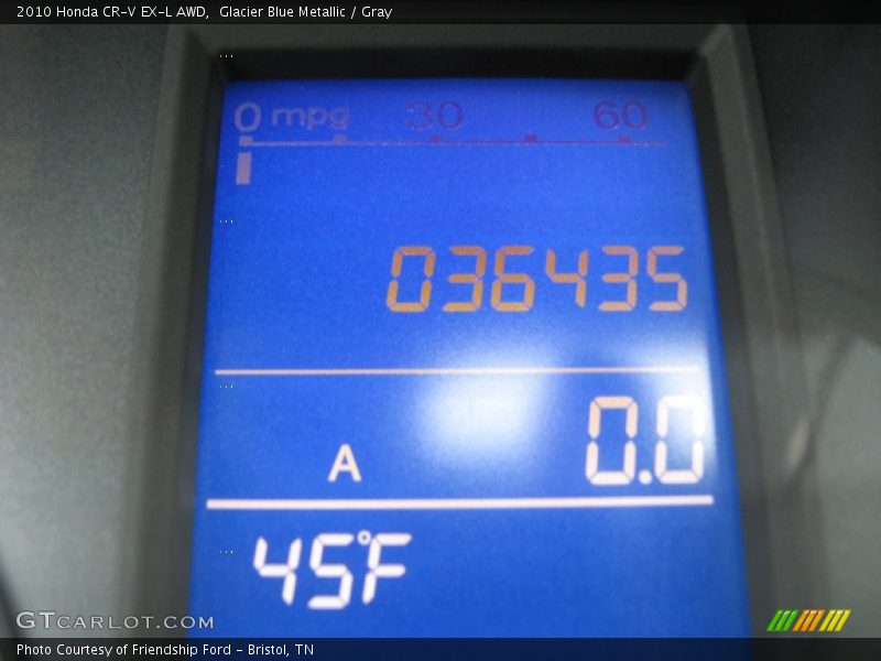 Glacier Blue Metallic / Gray 2010 Honda CR-V EX-L AWD