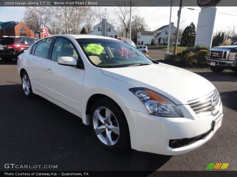 Winter Frost Pearl / Blond 2009 Nissan Altima 3.5 SE