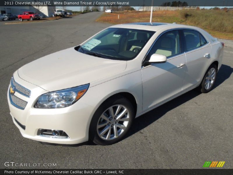 White Diamond Tricoat / Cocoa/Light Neutral 2013 Chevrolet Malibu LTZ