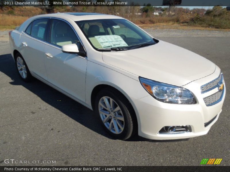 White Diamond Tricoat / Cocoa/Light Neutral 2013 Chevrolet Malibu LTZ
