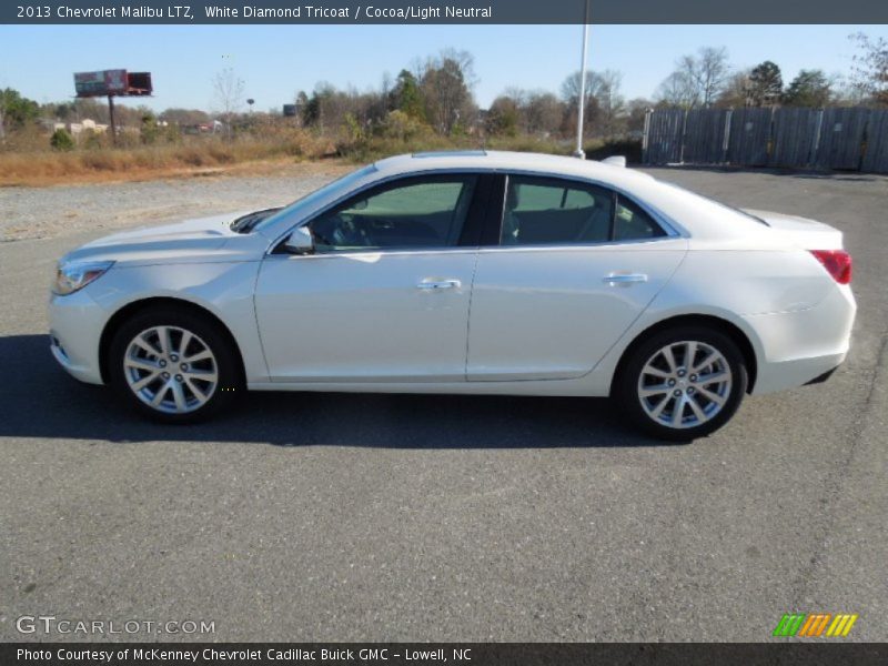 White Diamond Tricoat / Cocoa/Light Neutral 2013 Chevrolet Malibu LTZ