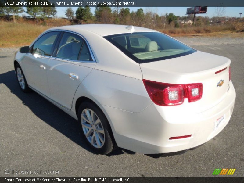 White Diamond Tricoat / Cocoa/Light Neutral 2013 Chevrolet Malibu LTZ
