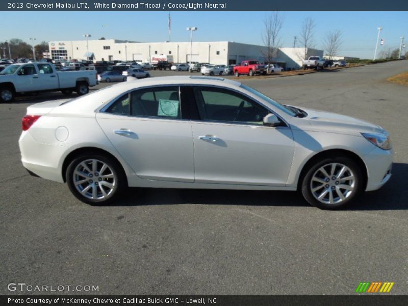 White Diamond Tricoat / Cocoa/Light Neutral 2013 Chevrolet Malibu LTZ