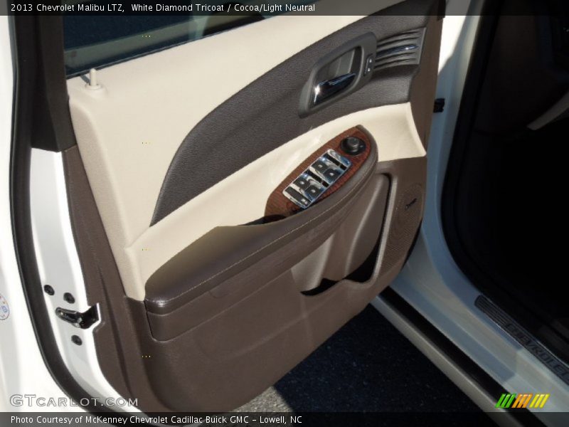 White Diamond Tricoat / Cocoa/Light Neutral 2013 Chevrolet Malibu LTZ