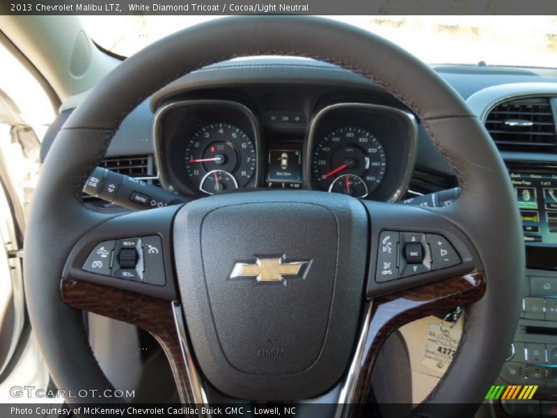 White Diamond Tricoat / Cocoa/Light Neutral 2013 Chevrolet Malibu LTZ