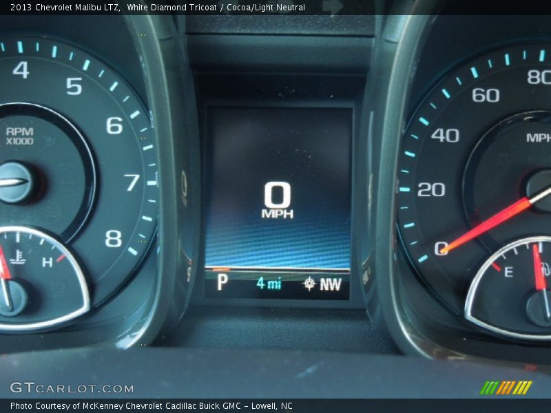 White Diamond Tricoat / Cocoa/Light Neutral 2013 Chevrolet Malibu LTZ