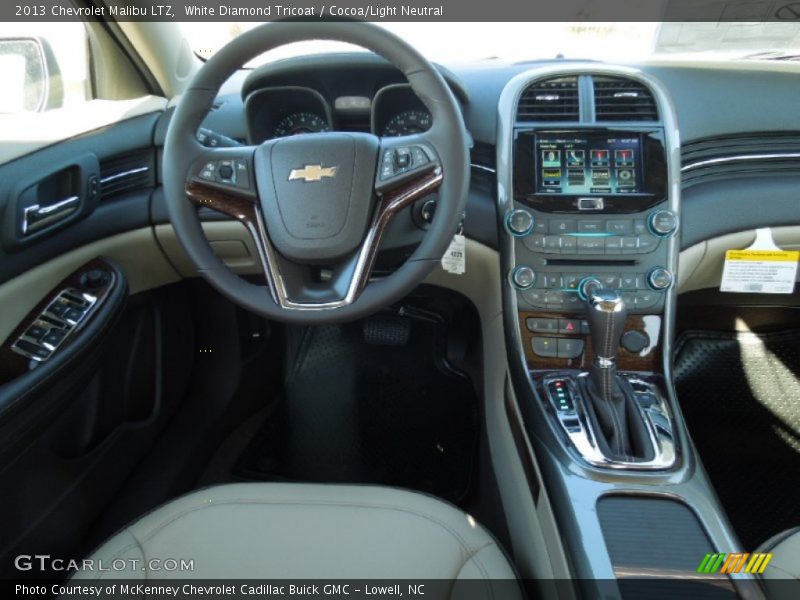White Diamond Tricoat / Cocoa/Light Neutral 2013 Chevrolet Malibu LTZ