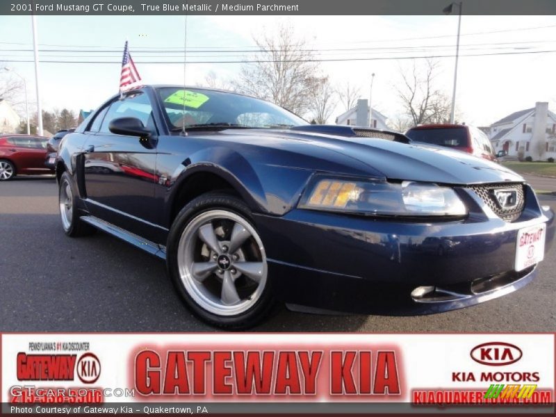 True Blue Metallic / Medium Parchment 2001 Ford Mustang GT Coupe