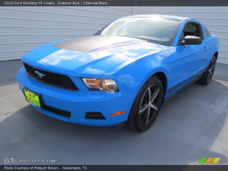 Grabber Blue / Charcoal Black 2010 Ford Mustang V6 Coupe