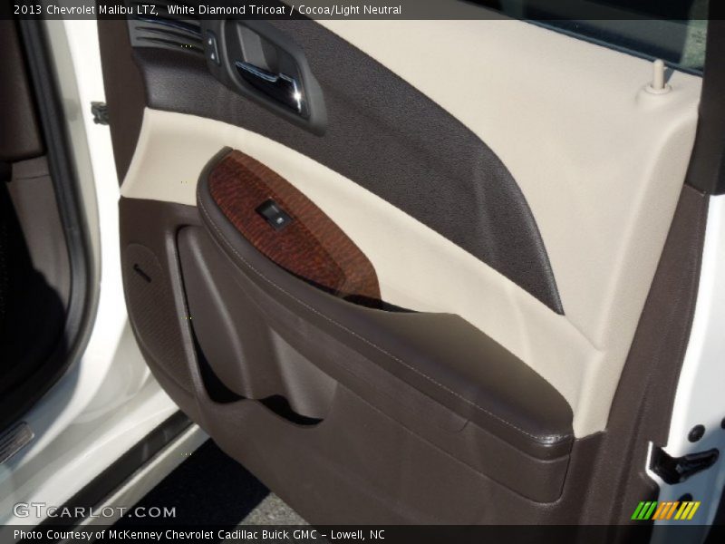 White Diamond Tricoat / Cocoa/Light Neutral 2013 Chevrolet Malibu LTZ