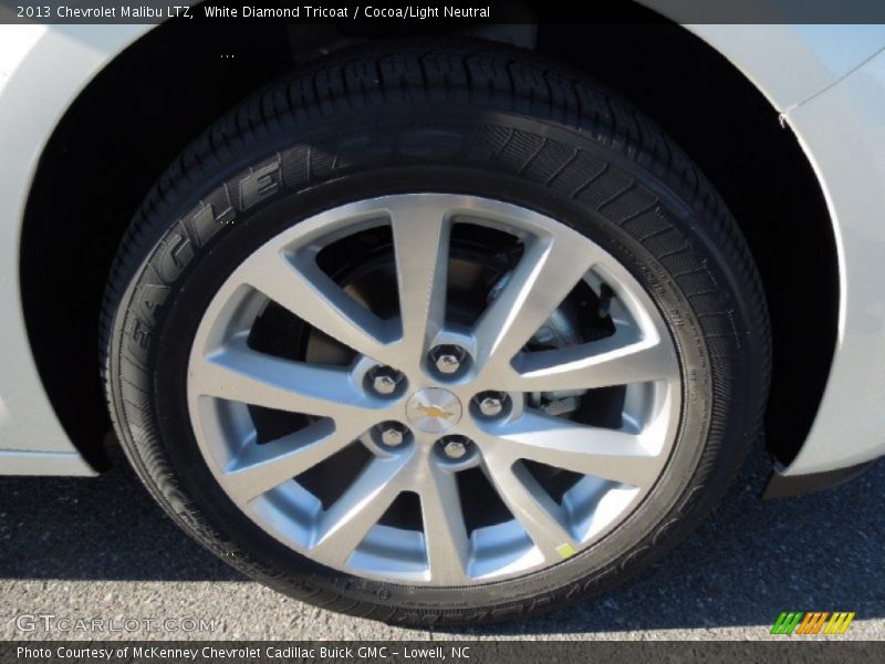 White Diamond Tricoat / Cocoa/Light Neutral 2013 Chevrolet Malibu LTZ