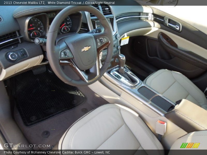 White Diamond Tricoat / Cocoa/Light Neutral 2013 Chevrolet Malibu LTZ