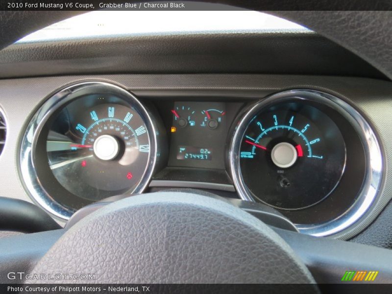 Grabber Blue / Charcoal Black 2010 Ford Mustang V6 Coupe