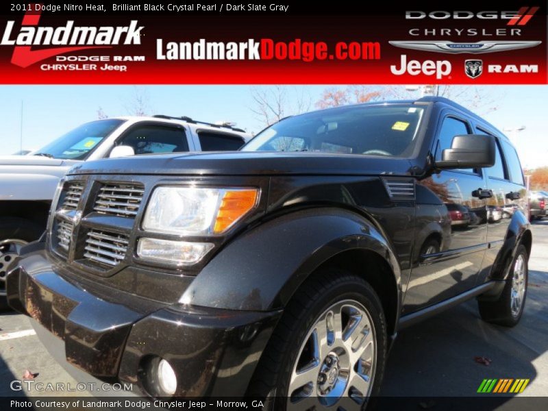 Brilliant Black Crystal Pearl / Dark Slate Gray 2011 Dodge Nitro Heat