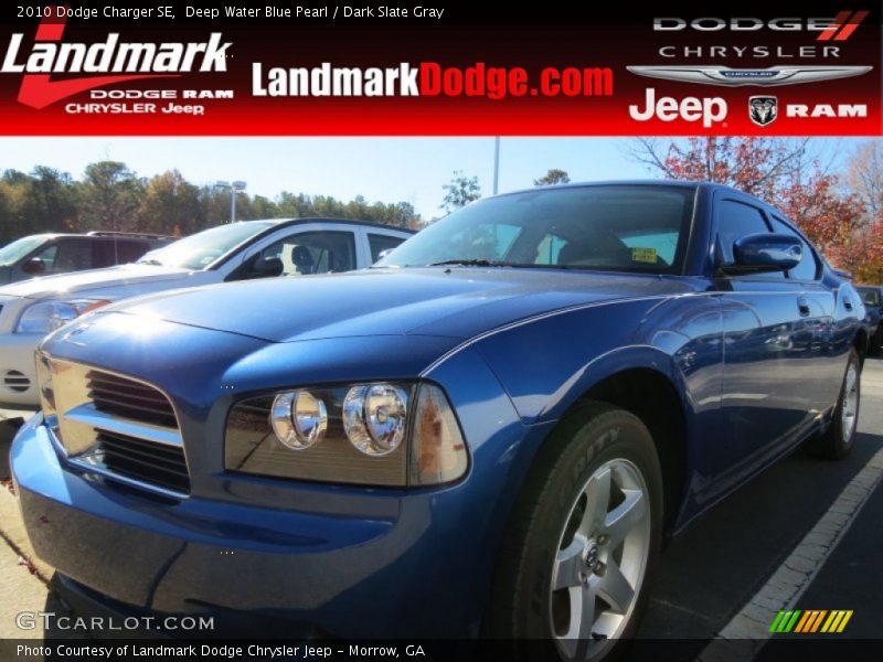 Deep Water Blue Pearl / Dark Slate Gray 2010 Dodge Charger SE